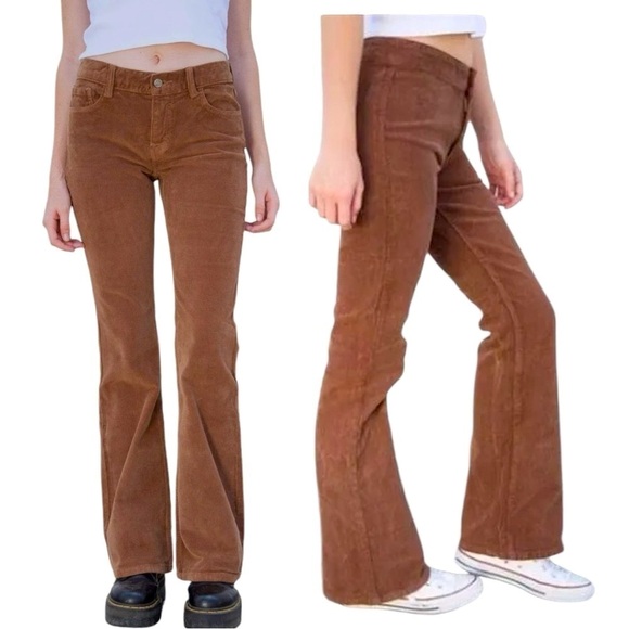 wild fable Pants - Vintage Corduroy LOW RISE FLARE LEG Pants Size 14 Brown Grunge Hippie Gorpcore